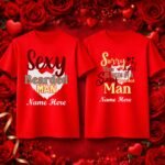 Customized Valentine Couple T-Shirts with Names – Bearded Love