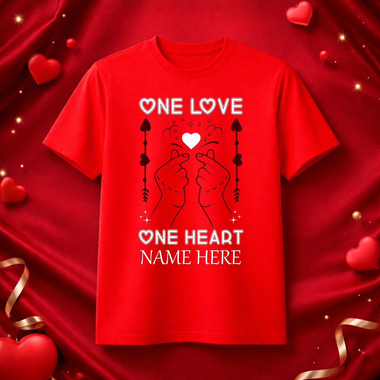 9 One Love One Heart – Personalized Valentine T-Shirt - Image 1