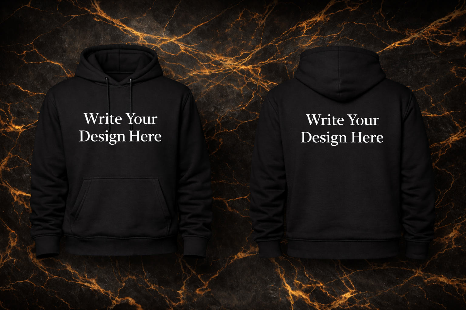 Black Customized Pullover Hoodie – Heavy Fleece | Print & Embroidery | Bulk Orders - Image 1