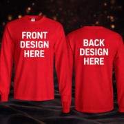 Custom Long Sleeve T-Shirt with Front & Back Printing | Premium Cotton Tee - Image 2